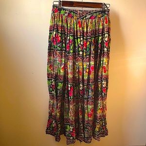 Cottagecore floral fruity & flowy cotton drawstring skirt